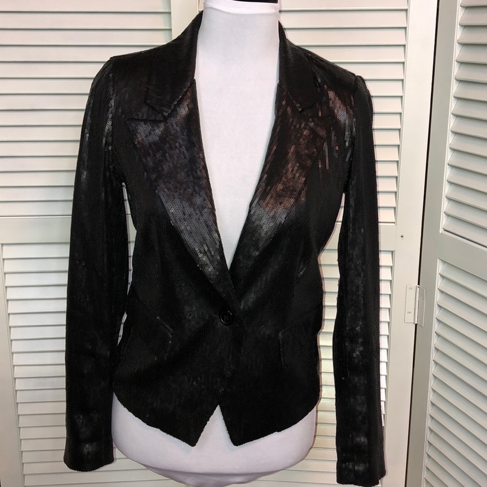 EUC Sara Boo Black Sequin Jacket - Sz S